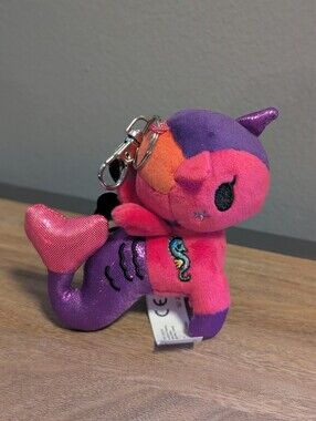Tokidoki Oceania Mermicorno plush keychain Bag Charm Pink & Purple Seahorse NEW